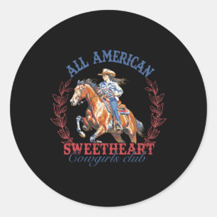 All American Western Sweetheart Cowgirls Club 4. Runder Aufkleber