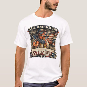 All American Wiener Hund Patriotischer Vierter Jul T-Shirt