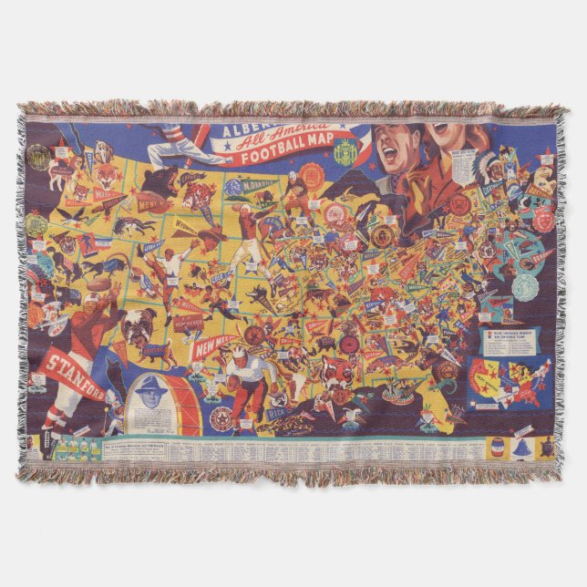 All-Amerikanische Vintage Fußball-Karte Decke (Vorderseite)