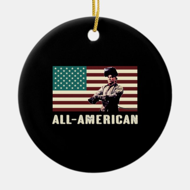 All-Amerikanischer Schweißer Keramik Ornament (Vorne)