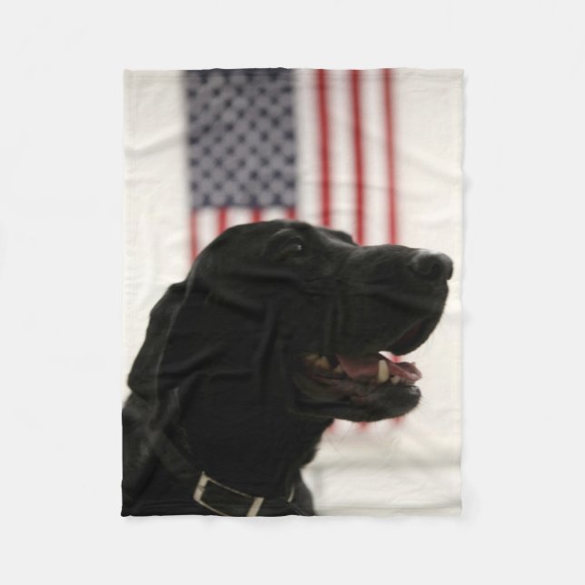 All-Amerikanisches schwarzes Labrador retriever Fleecedecke (Vorderseite)