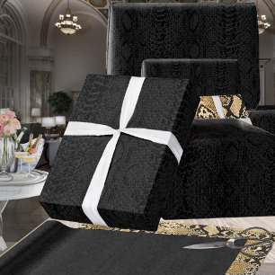 All Black Exotic Cobra Snakeskin Geschenkpapier