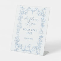 All Blue Toile Boy Baptism Elegante Custom