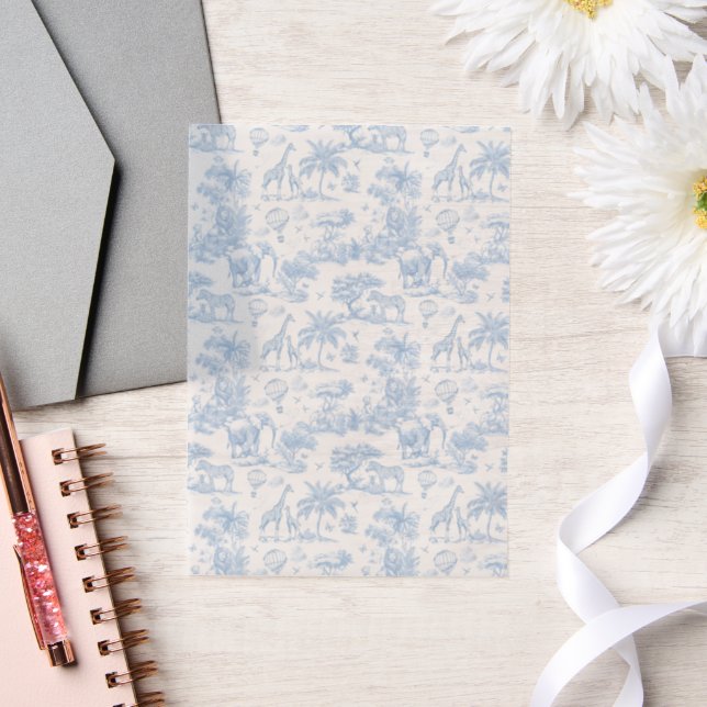 All Blue Toile Safari Animal Baby Boy Dusche (Hochzeit)