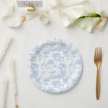 All Blue Toile Safari Animal Baby Boy Dusche