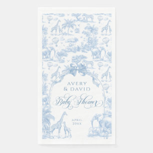 All Blue Toile Safari Animal Baby Boy Dusche Serviette