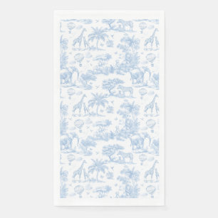 All Blue Toile Safari Animal Baby Boy Dusche Serviette