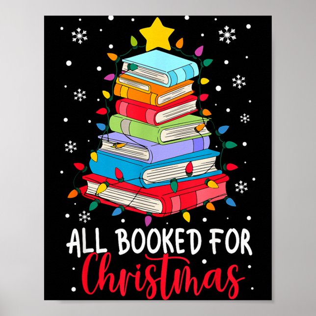 All Booked For Christmas Book Christmas Tree Light Poster (Vorne)
