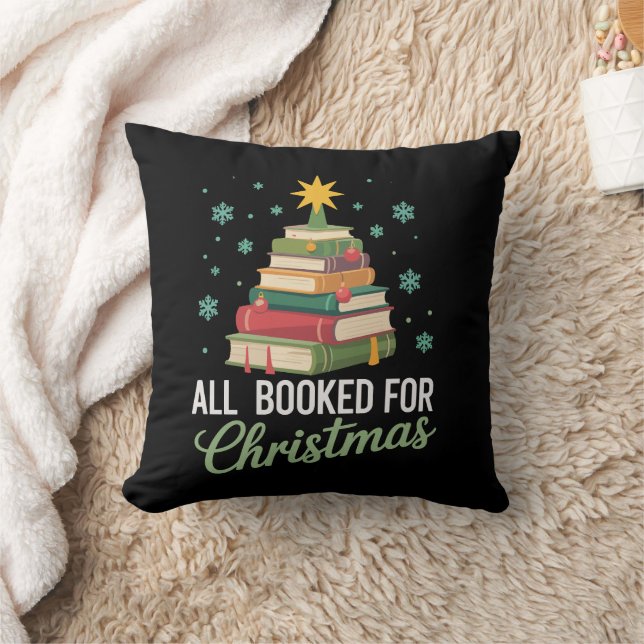 All Booked For Christmas Tree Books Teacher Xmas  Kissen (Decke)