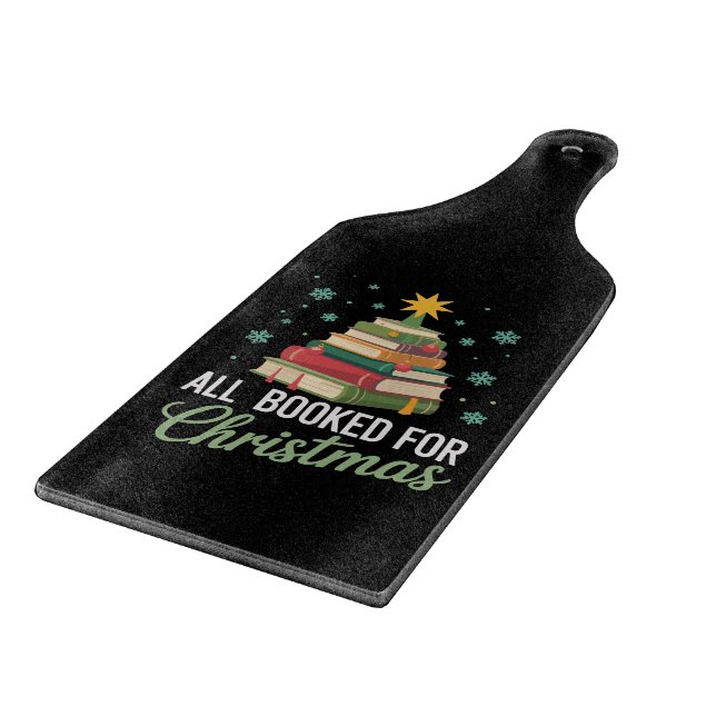 All Booked For Christmas Tree Books Teacher Xmas  Schneidebrett (Ecke)