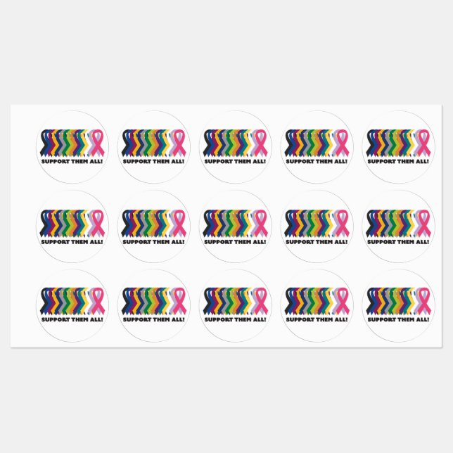 All Cancer Awareness Etiketten (Blatt)