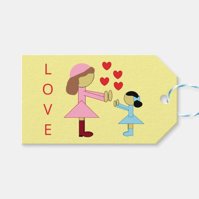 All Children Need Love : Yellow Geschenkanhänger (Vorderseite (Horizontal))