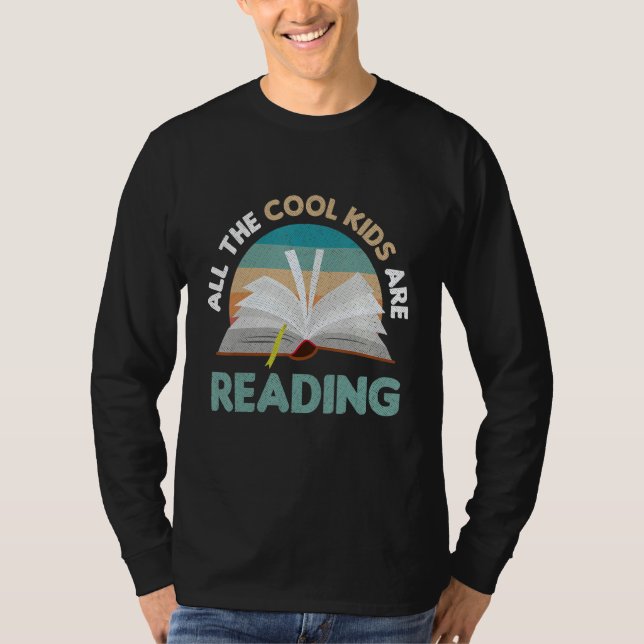 All Cool Kids Are Reading Funny Reader Bookworm Bo T-Shirt (Vorderseite)