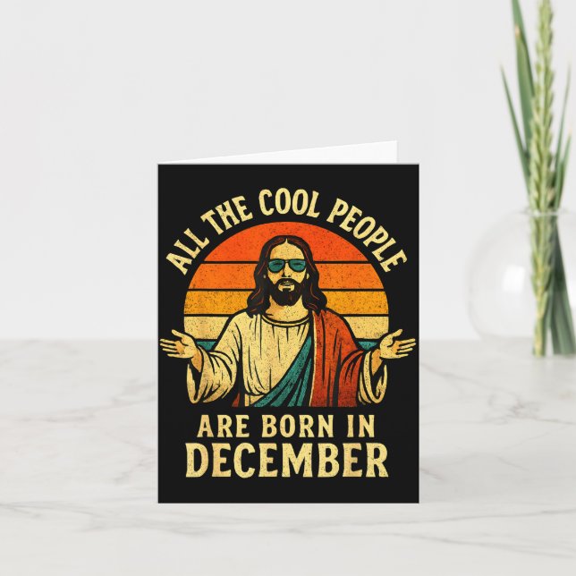 All Cool People Are Born In December Birthday Chri Karte (Vorderseite)
