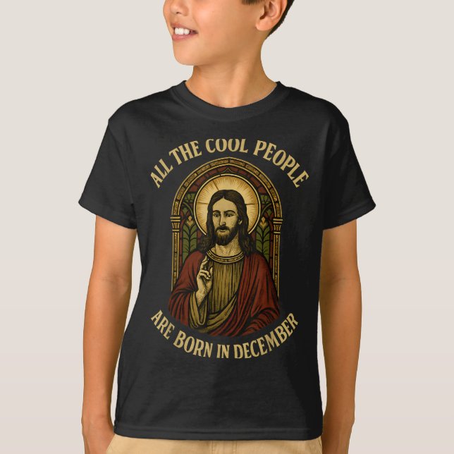All Cool People Are Born In December Birthday Chri T-Shirt (Vorderseite)