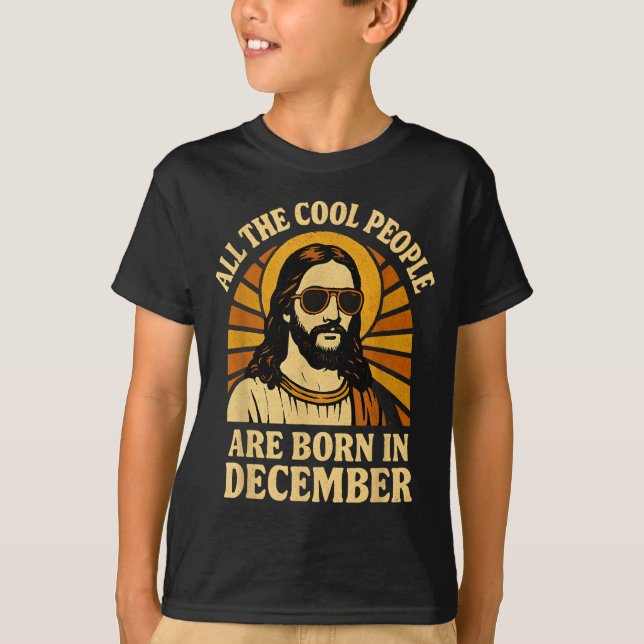 All Cool People Are Born In December Birthday  T-Shirt (Vorderseite)