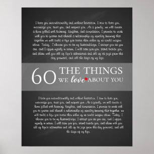 all die Dinge, die wir über Sie Liebe 60. Geburtst Poster