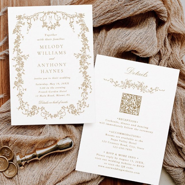 All dies in einem Viktorianischen französischen Ho Einladung (Front & Back)