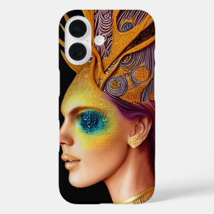 All diese Glitzer - kosmische Göttin Portrait iPhone 16 Hülle