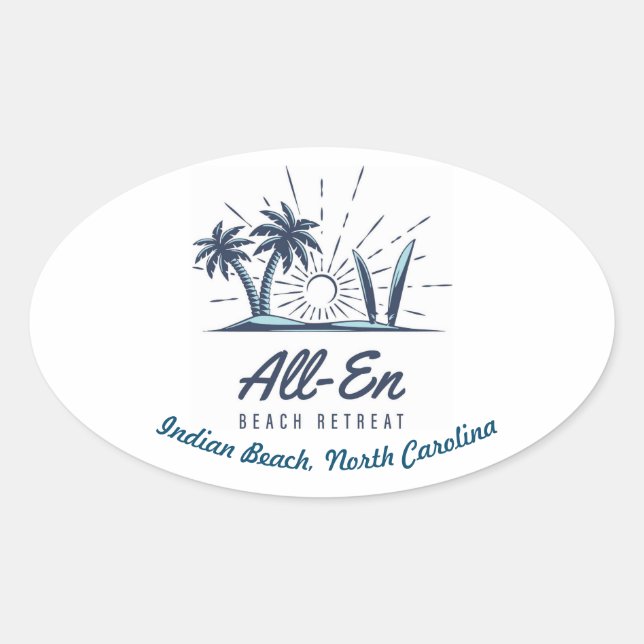 All-En Beach Retreat-Aufkleber Ovaler Aufkleber (Vorderseite)