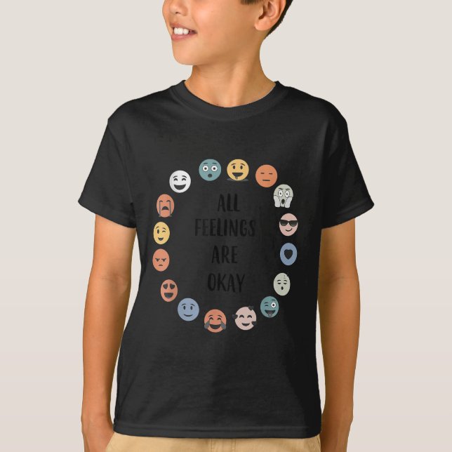 All Feelings Are Okay School Teacher Psychologist  T-Shirt (Vorderseite)