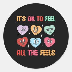 All Feels Counselor School Heart Valentine Mentale Runder Aufkleber