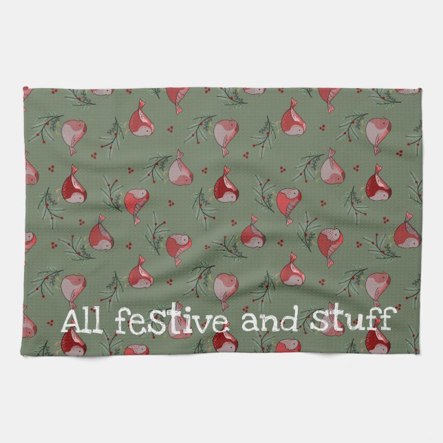 All Festive and Stuff - Festive Kitchen Towel Geschirrtuch (Horizontal)