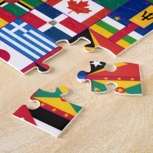 All-Flaggen-Puzzle, Süßes Flaggen-Design-Puzzle.