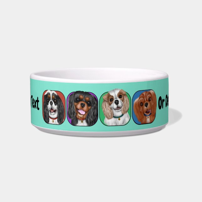 All Four Cavalier King Charles, Niedlich    Napf (Vorderseite)