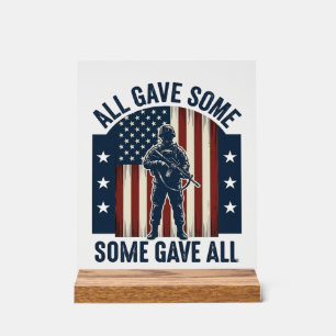 All Gaben Etwas Einige Gaben Allen Veteranen-Tribu Acrylschild