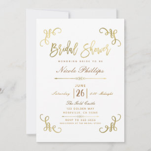 All Gold Faux Folie Brautparty-Schriftzug Typ Einladung