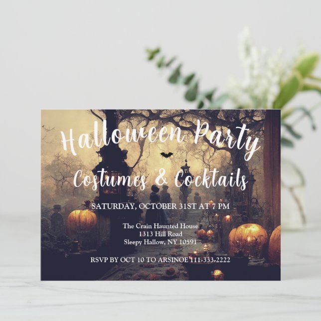 All Hallow Eve Halloween-Party Einladung (Stehend Vorderseite)