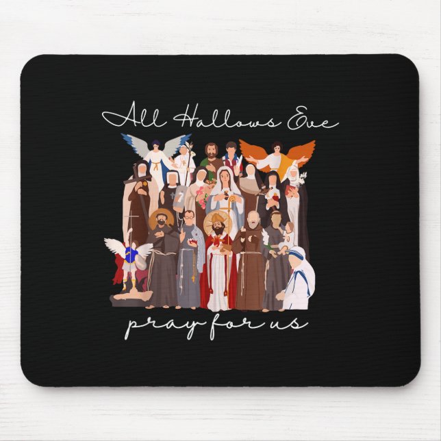 All Hallows Eve Bete Für Uns Halloween Katholisch  Mousepad (Vorne)