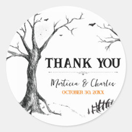 All Hallows Eve Halloween Tree Gastgeschenk Hochze Runder Aufkleber