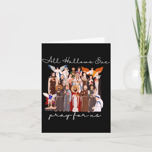 All Hallows Eve Pray For Us Halloween Catholic Sai Karte (Vorderseite)