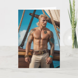 All Hands on Deck Hot Guy Greetings Card Karte