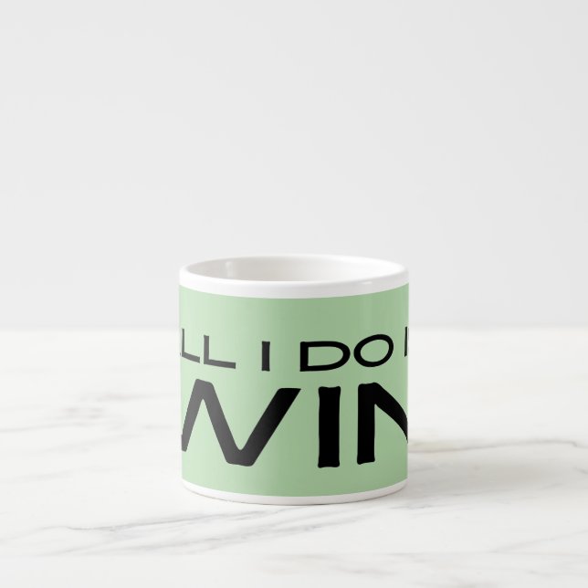"All I Do Is Win" Minimalist Motivational Message Espressotasse (Vorderseite)