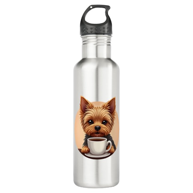 All I Need is Coffee and My Yorkie Edelstahlflasche (Vorderseite)