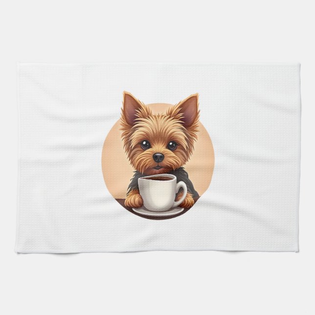 All I Need is Coffee and My Yorkie Geschirrtuch (Horizontal)