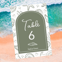All I Sea is Love Sage Green Seashells