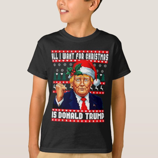All I Want Christmas Is Donald Trump Ugly Sweater  T-Shirt (Vorderseite)