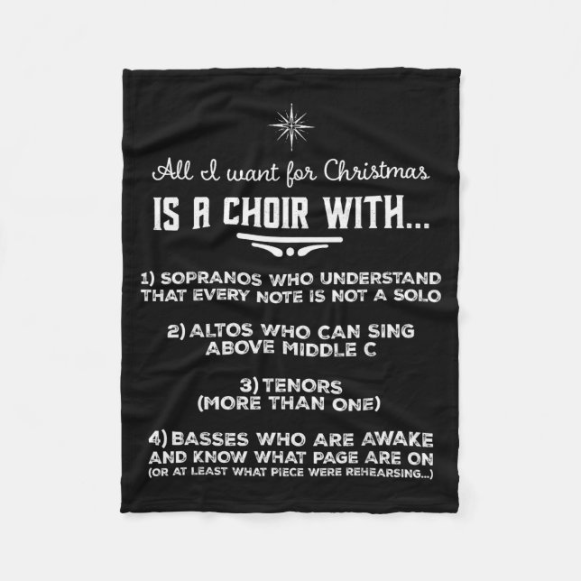 All I Want For Christmas Is A Choir With Sopranos  Fleecedecke (Vorderseite)