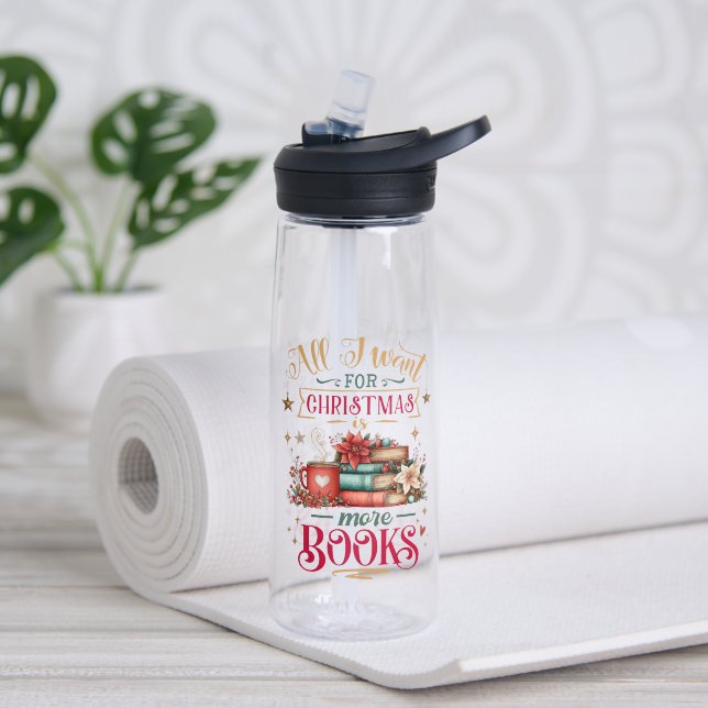 All I Want for Christmas Is More Books  Trinkflasche (Yoga (gedreht))