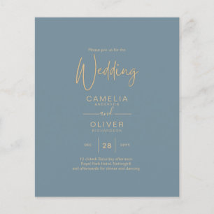 All-in-1 Elegantes Sea Glass Aquamarin Gold Weddin Flyer