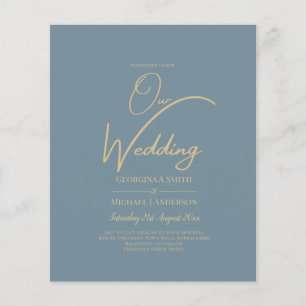 All-in-1 Elegantes Sea Glass Aquamarin Gold Weddin Flyer