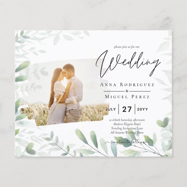 All-in-1-Foto Overlay GREENERY Wedding Invite Flyer (Vorne)