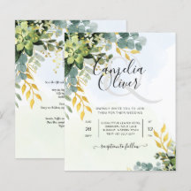 All-in-1 Greenery Gold Eukalyptus Blätter Hochzeit