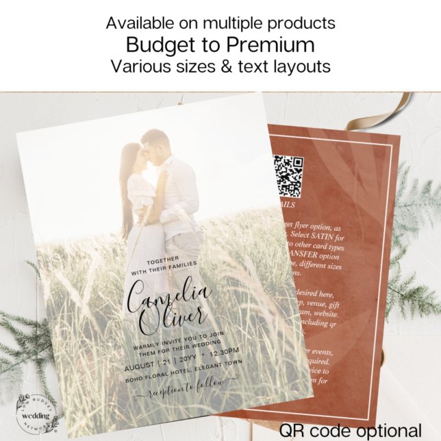 All-in-1 Rustic Terracotta FOTO Overlay Wedding Flyer (Von Creator hochgeladen)