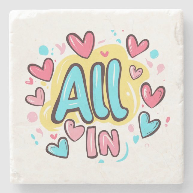 "All in" Graffiti-Stil Steinuntersetzer (Vorderseite)