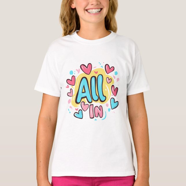 "All in" Graffiti-Stil T-Shirt (Vorderseite)